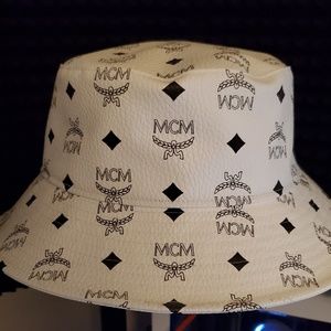 MCM white bucket hat